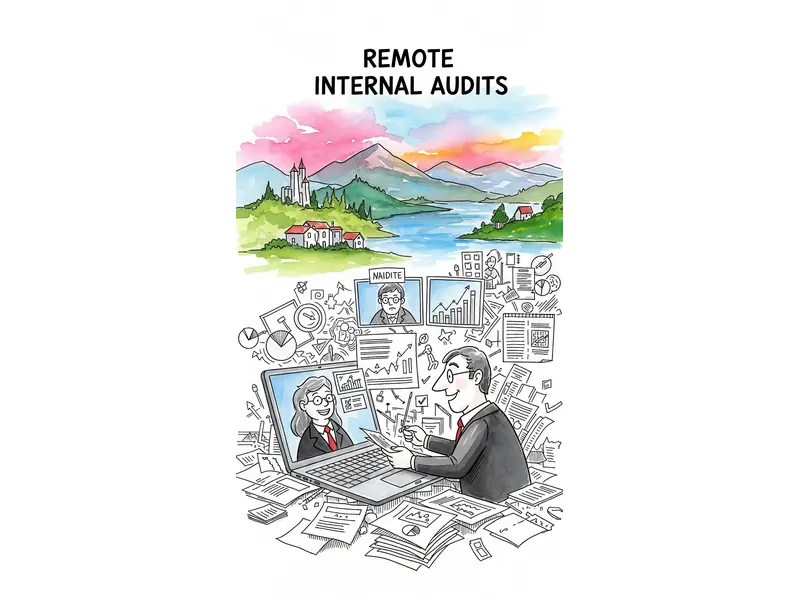 Illustration of a remote internal audit carried out over video